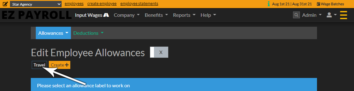 Click the label that you want to assign to employees