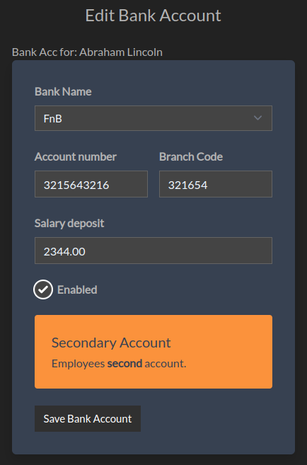 Enable/disable account