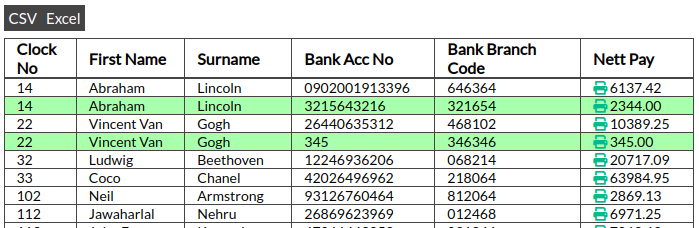 Payment schedule report