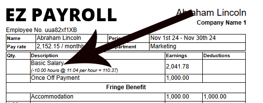 Hourly Deduction Rate