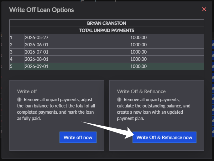Re-finance a loan